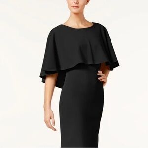 Calvin Klein Back Sheath Cape Dress